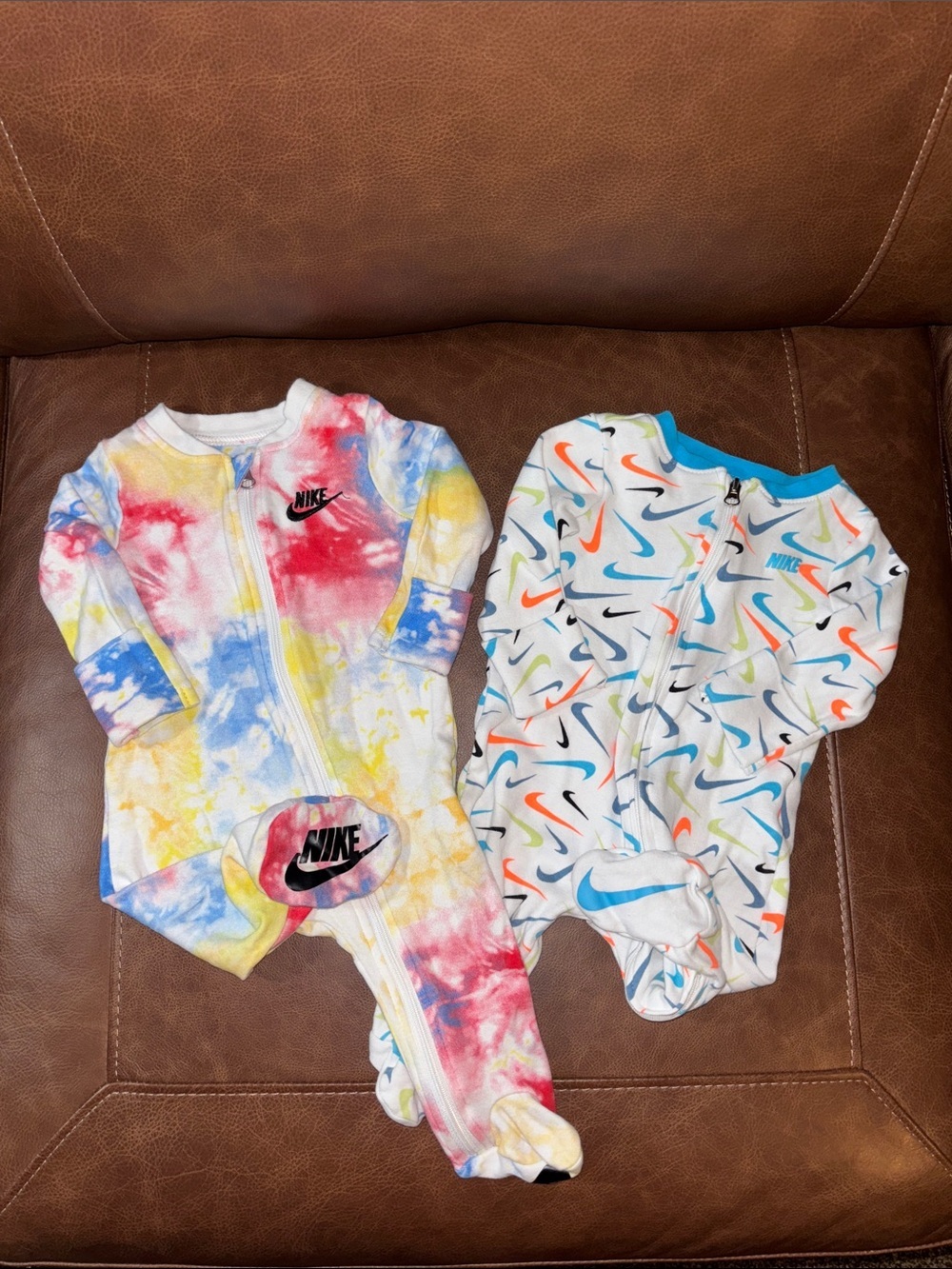 Nike Kids' Tie-Dye & Swoosh One-Piece Sleepers - Multicolor